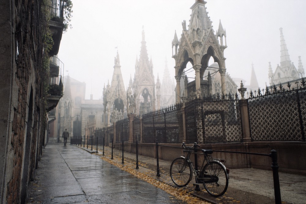 The Arche Scaligere gothic tombs in a Verona street, no text, no logos, no people